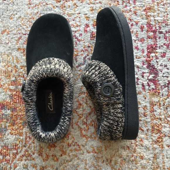 clarks knit scuff slipper mule
